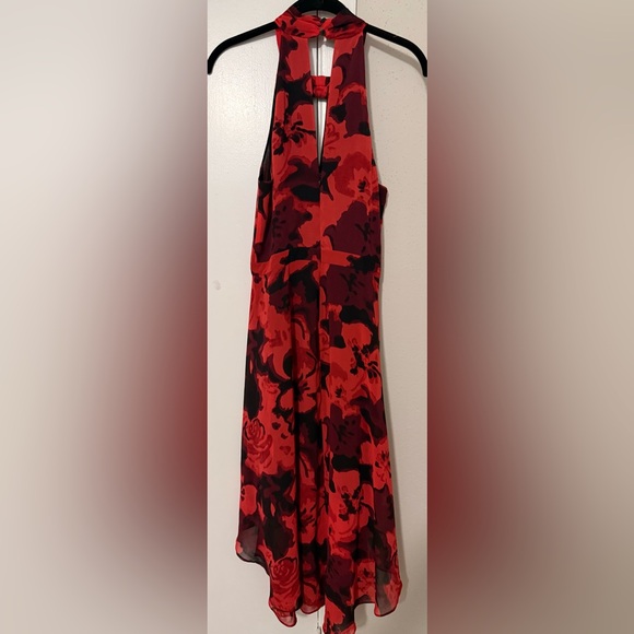 RACHEL Rachel Roy Red and Black One-Shoulder Floral Midi Dress - Picture 6 of 7